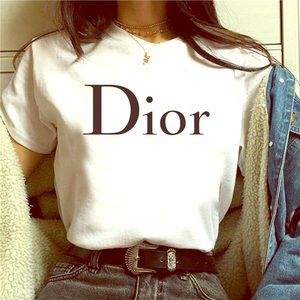 Fashion tee vintage retro slogan fashion Dior.